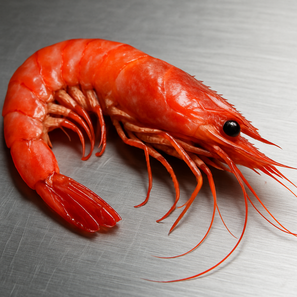a red rimp on a brushed metal surface, studio lighting